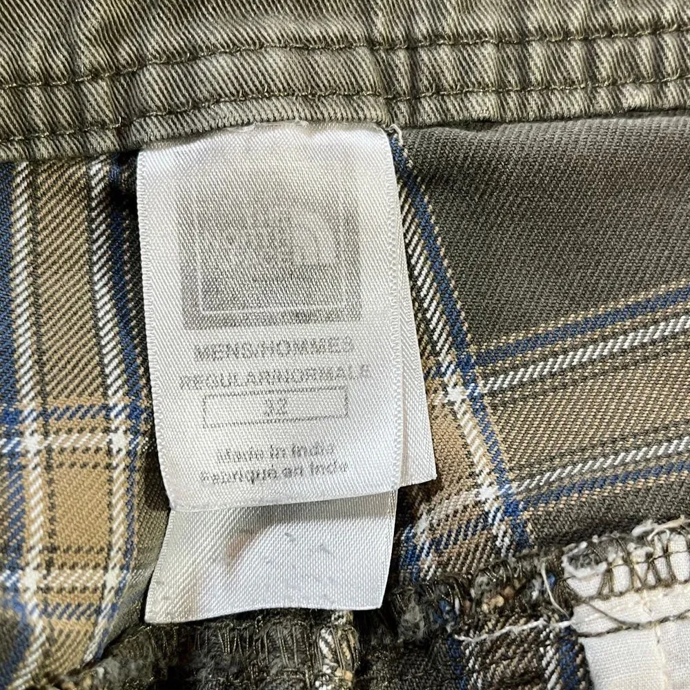 The North Face Chino Shorts Mens Size 32 Green‎ Plaid Flat Front Outdoor Casual